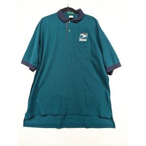 Vintage Outer Banks United States Postal Service USPS Polo Shirt 2XL Teal Pocket